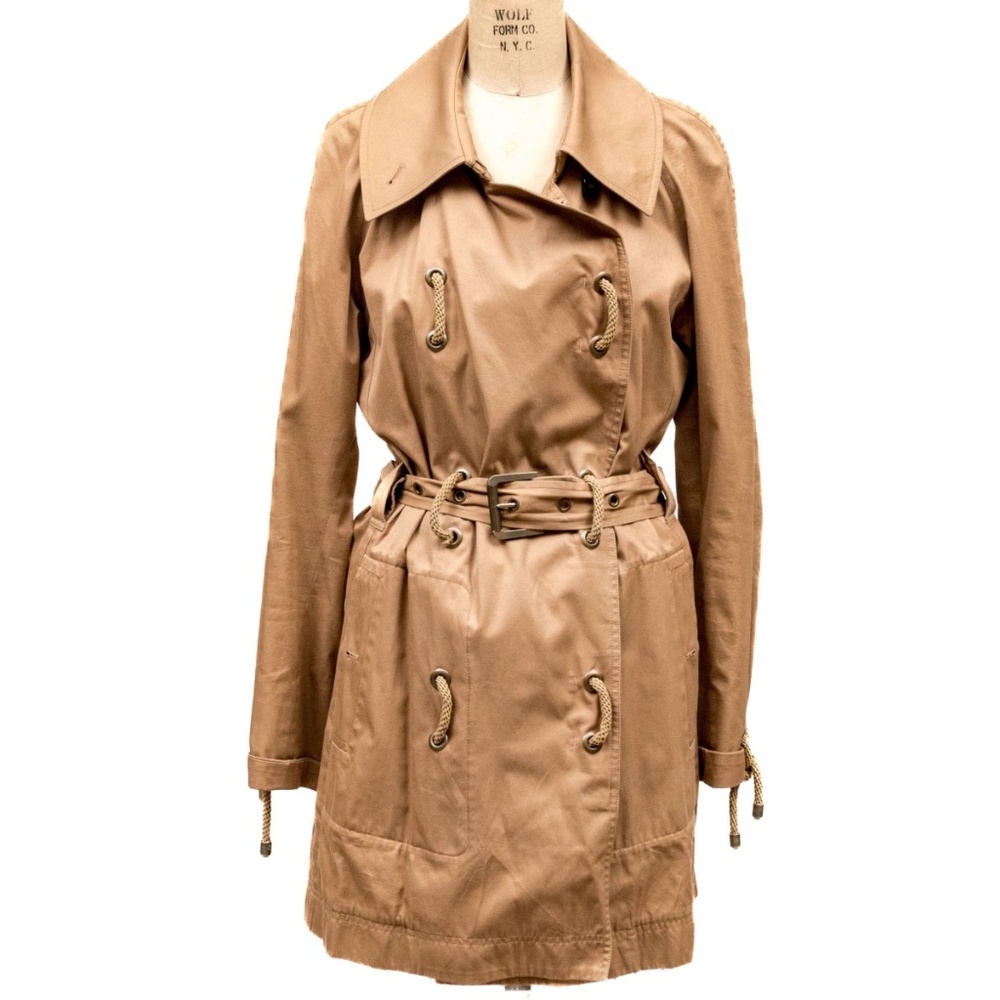 Yves Saint Laurent Tobacco Brown Rope-Trimmed Double Breasted Coat – Size 42 🧥✨